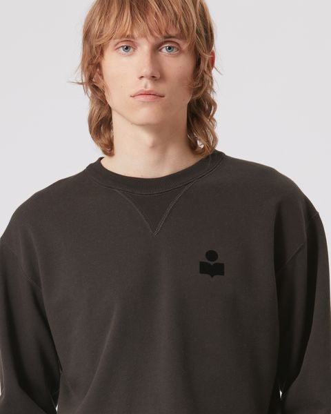Mike felpa in cotone Man Nero lavato 2