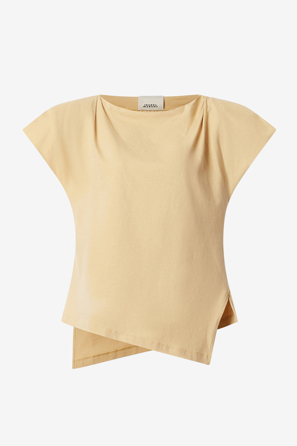 T-shirt asymétrique en coton sebani - Jaune pâle - Woman - 1