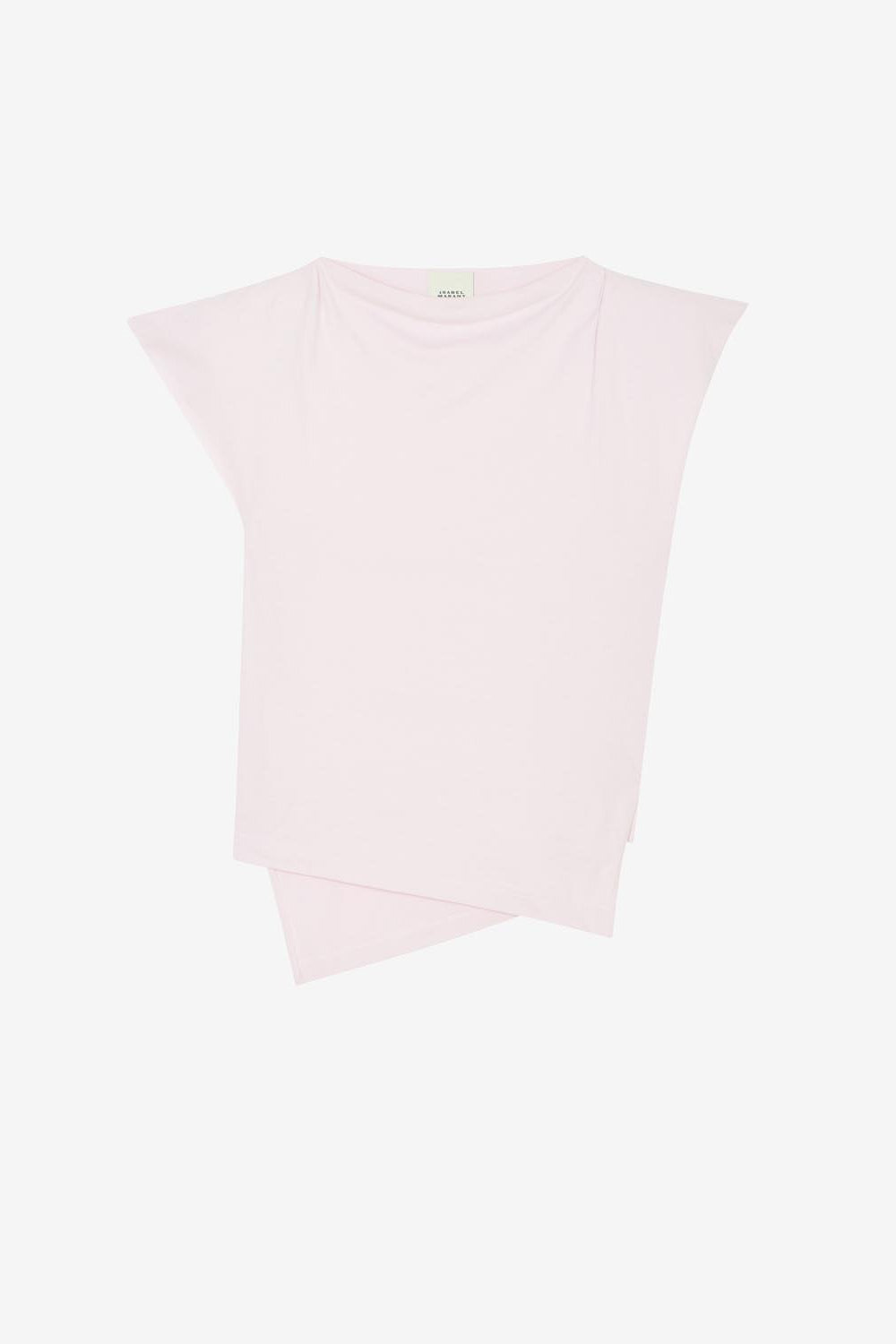 T-shirt asymétrique en coton uni sebani - Rose clair - Woman - 1