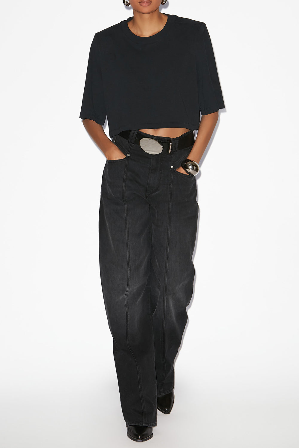 T-shirt court zaely en coton  - Noir - Woman - 4