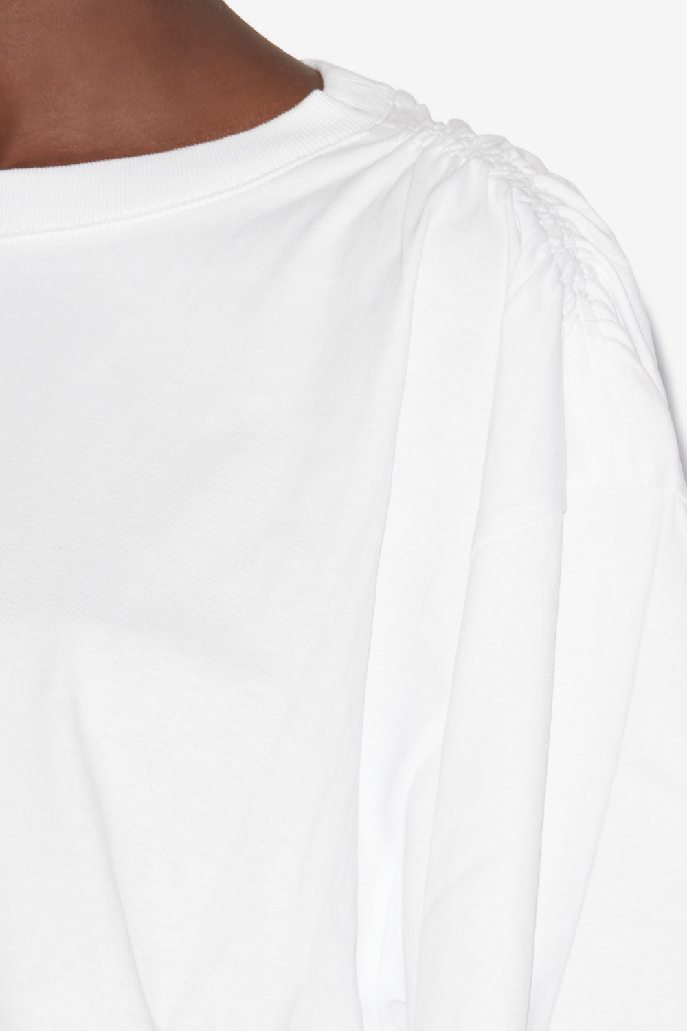 T-shirt court en coton uni laurea - Blanc - Woman - 3