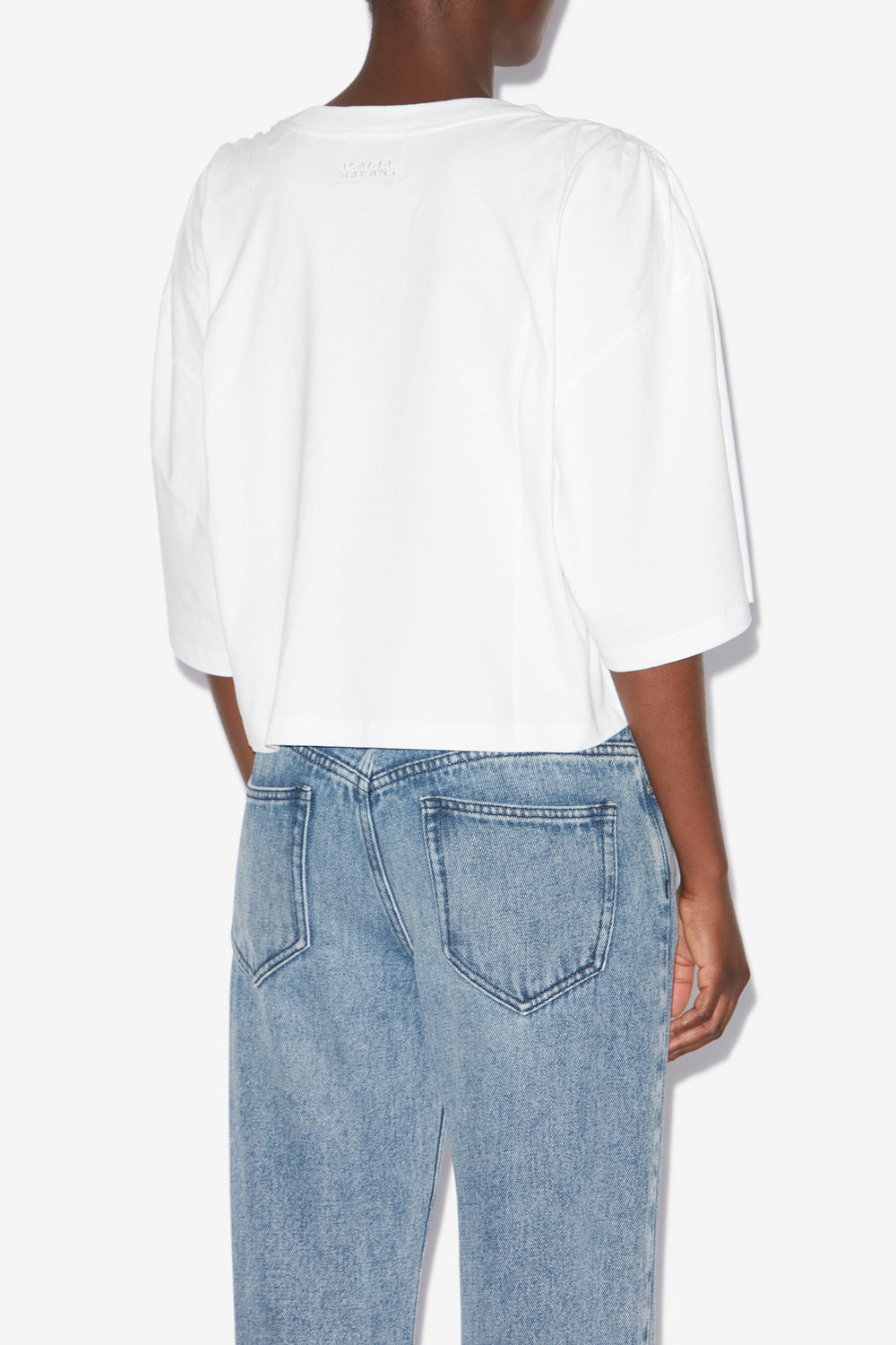 T-shirt court en coton uni laurea - Blanc - Woman - 5