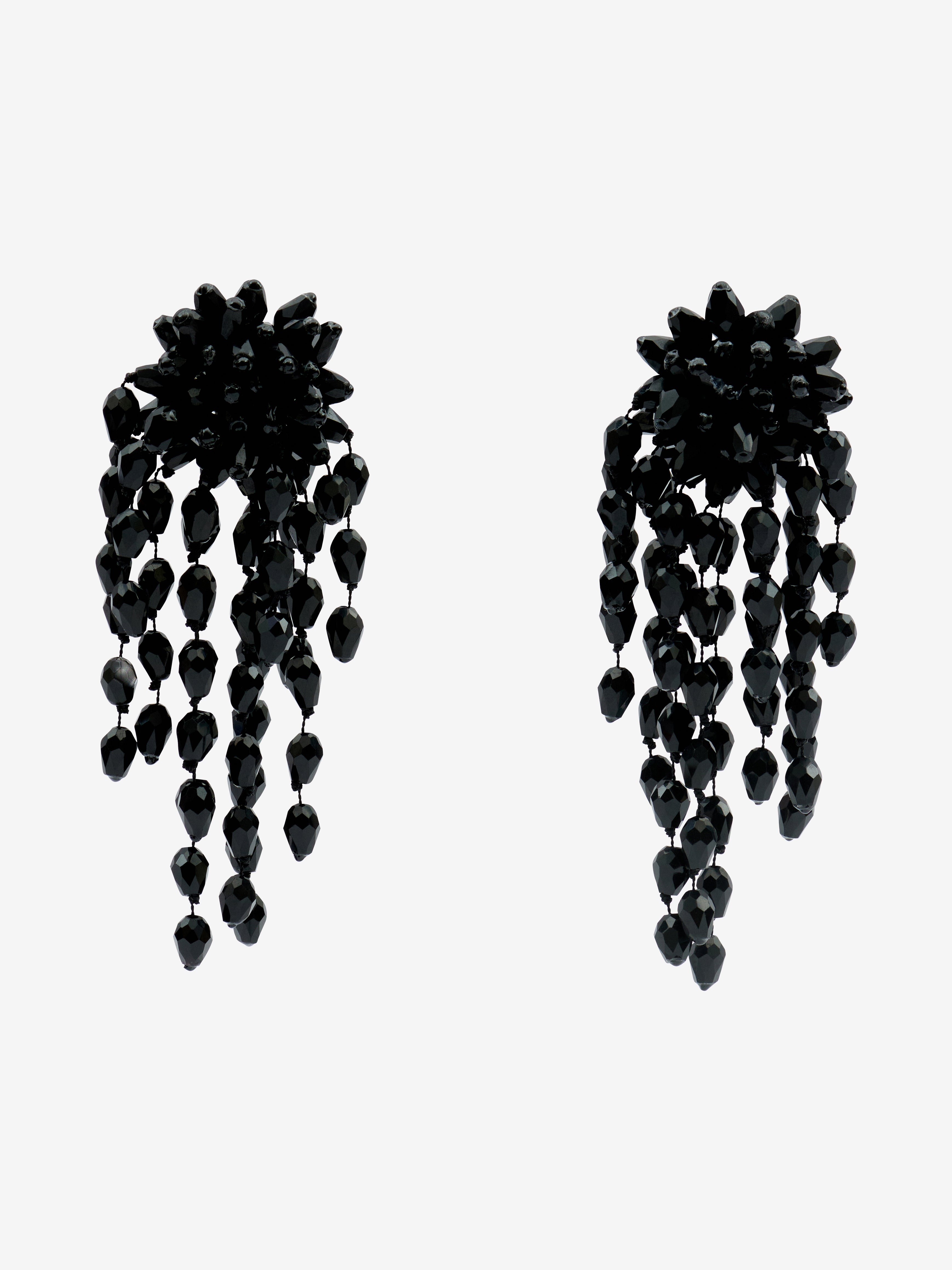 Hanabi 이어링 Woman Black and silver 2