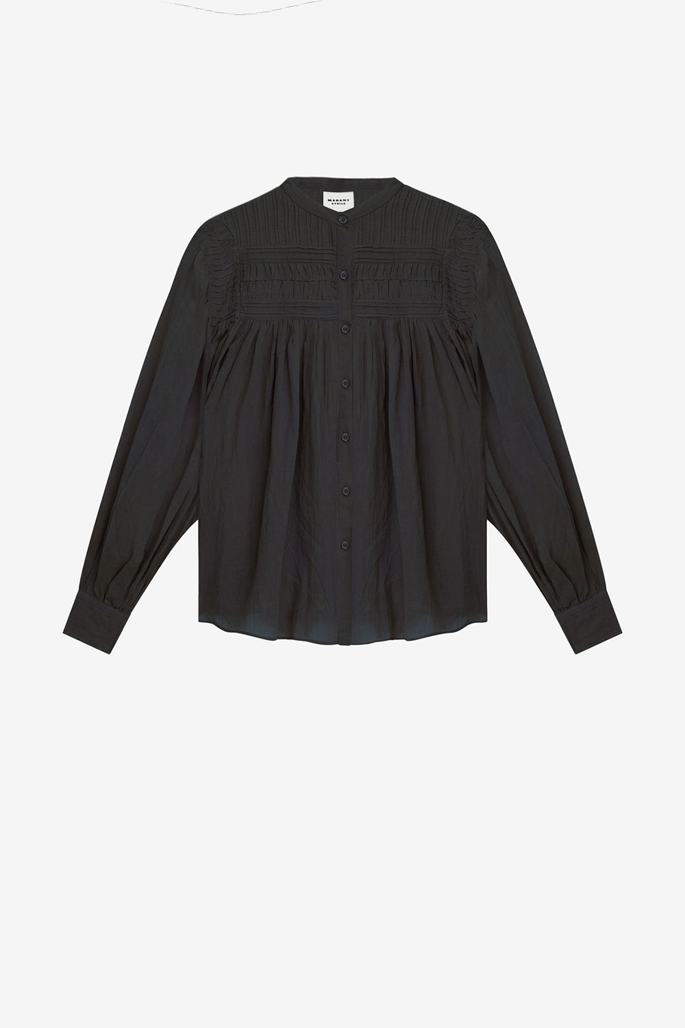 Blouse plalia en voile de coton froncé - Noir - Woman - 1