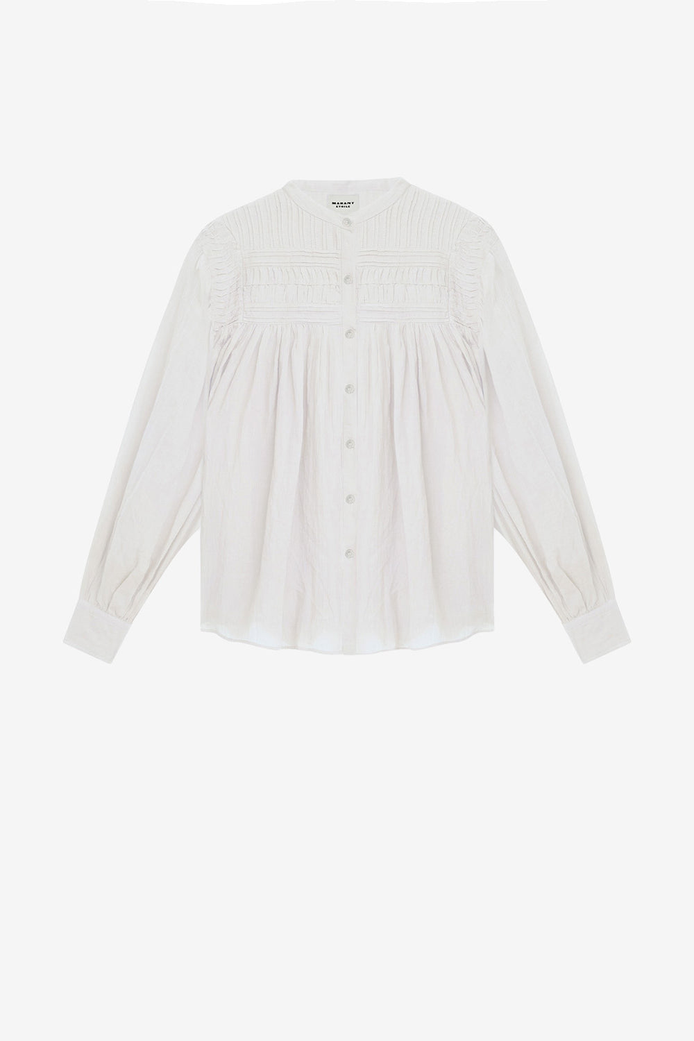 Bluse plalia aus gerafftem baumwollvoile - Weiß - Woman - 1