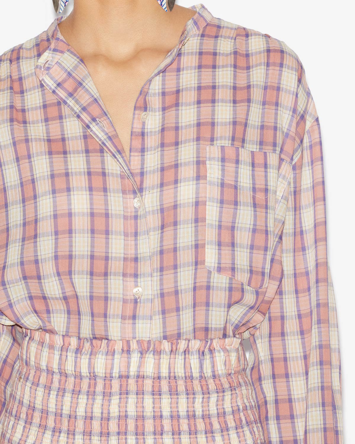 Mexika ブラウス Woman Antik pink-yellow 2