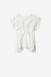 Nalou frilly cotton voile top - White - Woman
