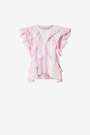 Nalou frilly cotton voile top - Light pink - Woman