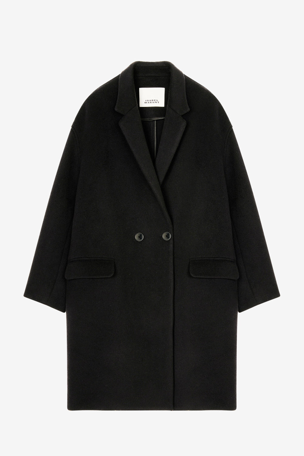 Manteau efegozi en laine et cachemire uni - Noir - Woman - 1