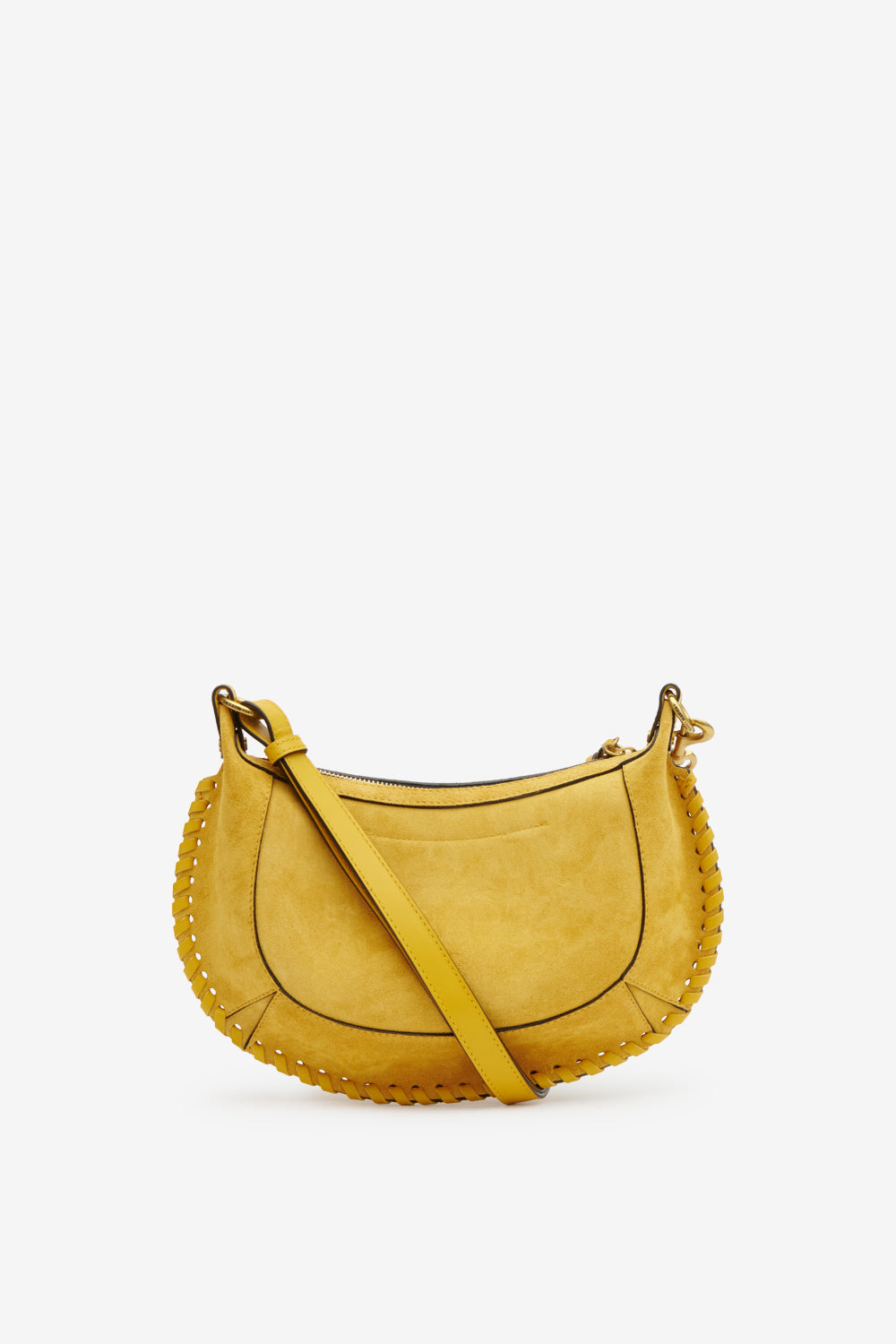 Oskan moon braided suede calfskin leather handbag - Saffron - Woman - 3