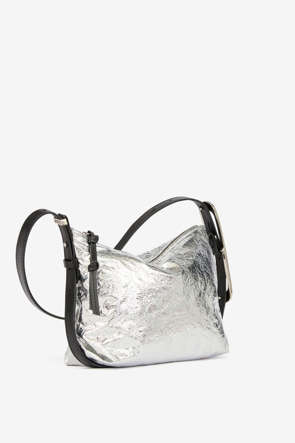 Leyden mini bag in metallic lambskin leather - Silver - Woman - 4