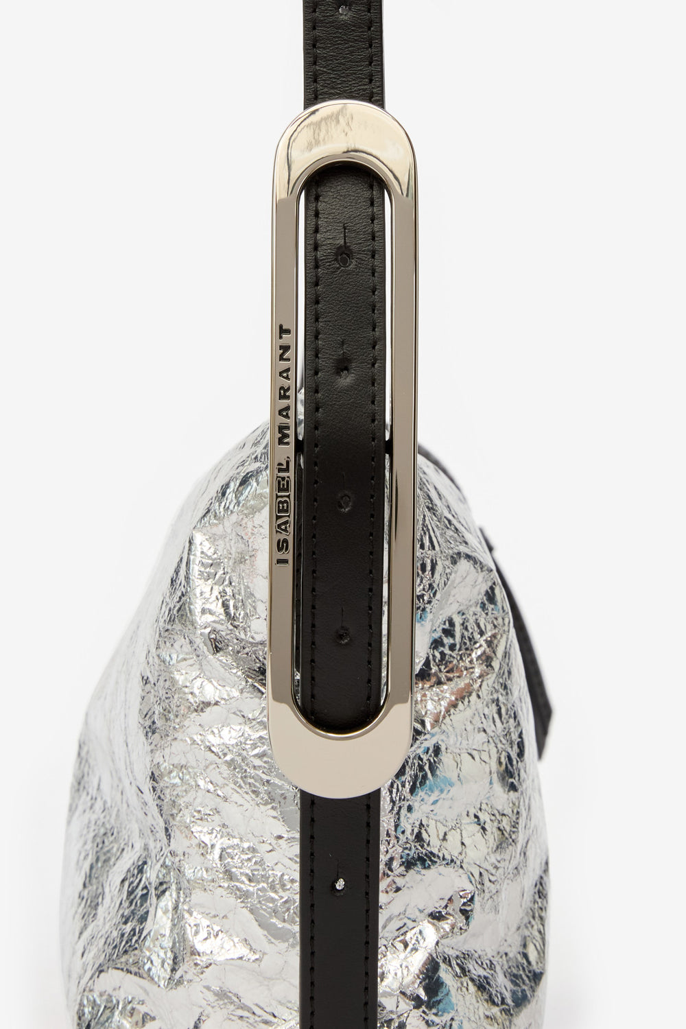 Leyden mini bag in metallic lambskin leather - Silver - Woman - 3