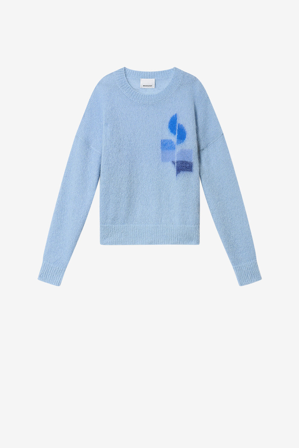 Pull en mohair bicolore drany avec logo - Bleu clair - Man - 1