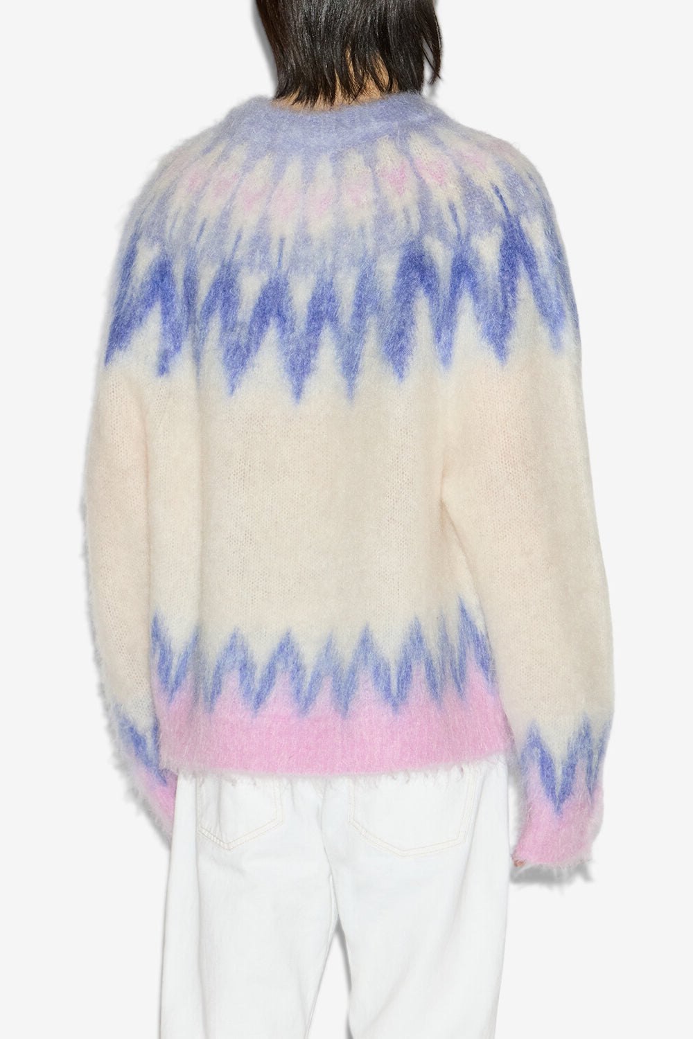 Pullover nicolas aus mohair mit „fair isle“-muster - Blau - Man - 5