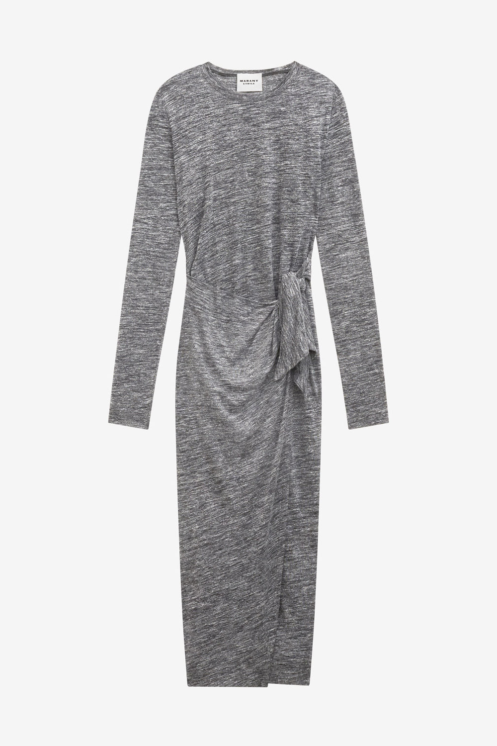 Robe lisy drapée en jersey uni - Anthracite - Woman - 1