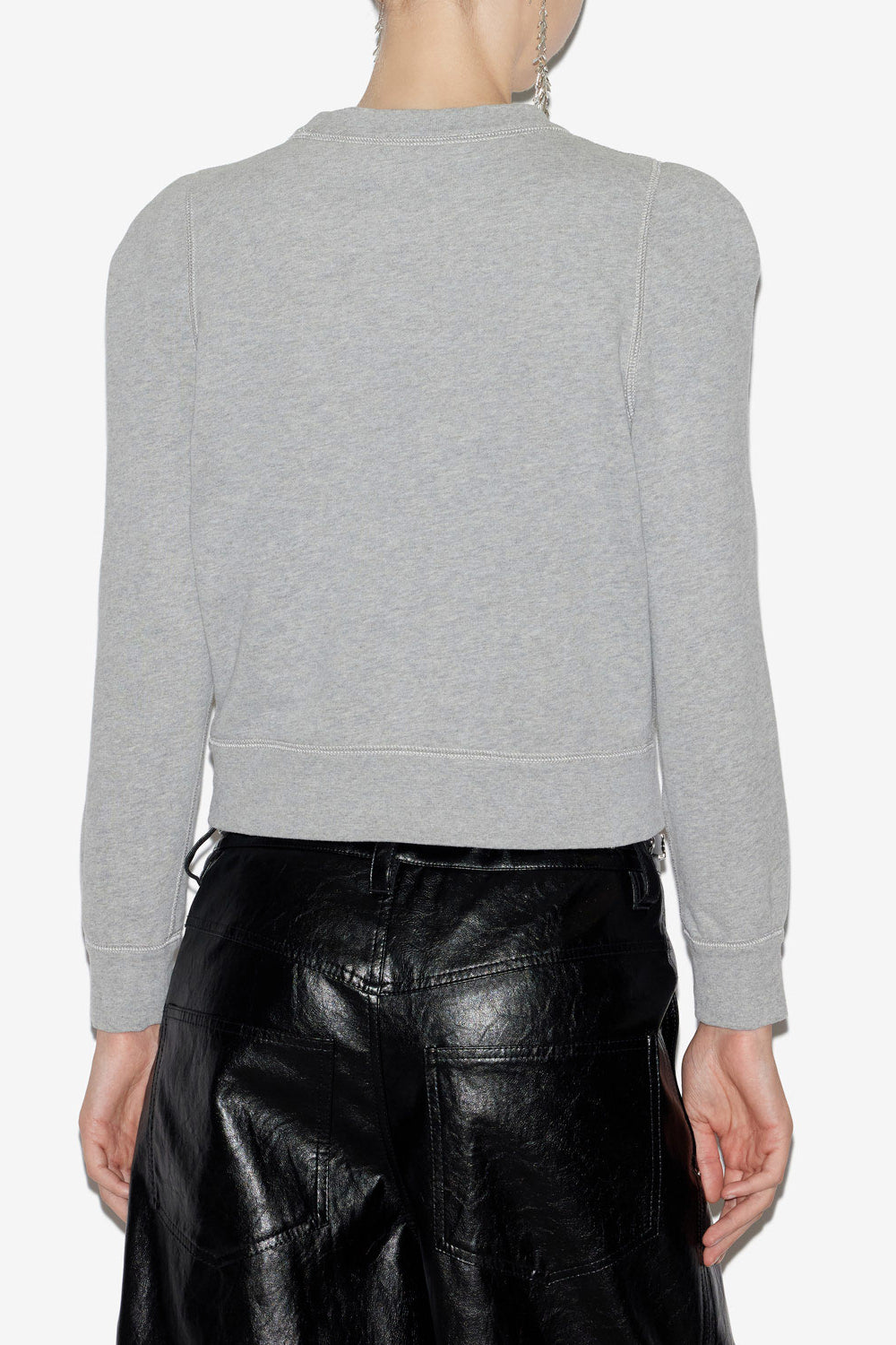 Prissa cotton sweatshirt with structured shoulders - Gray - Woman - 5