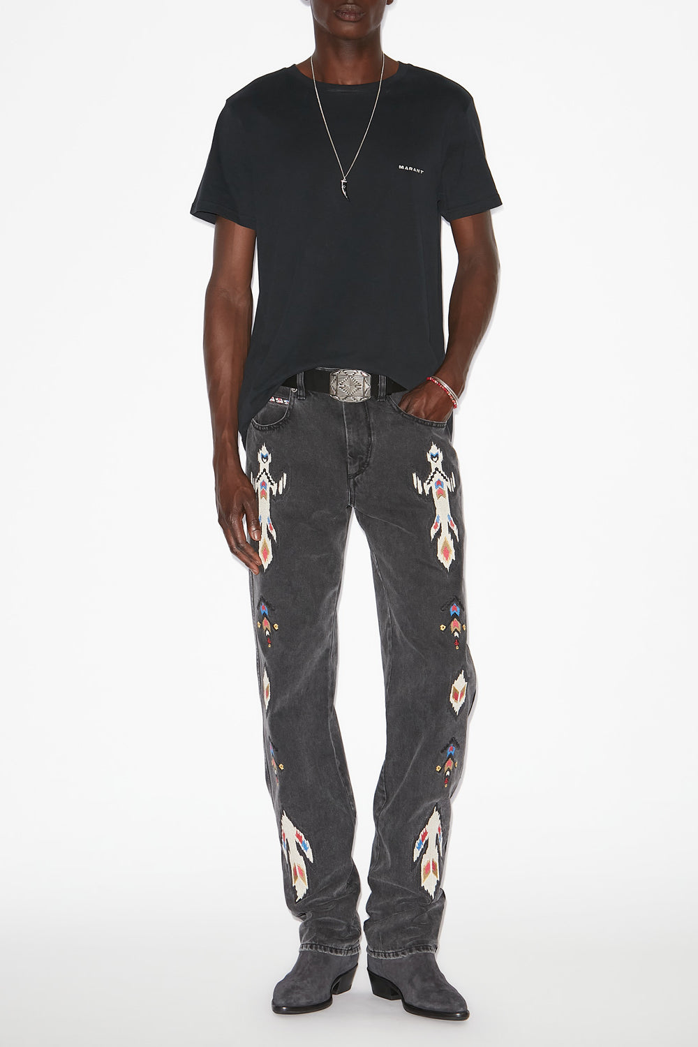 T-shirt à manches courtes en coton uni zafferh - Noir - Man - 2