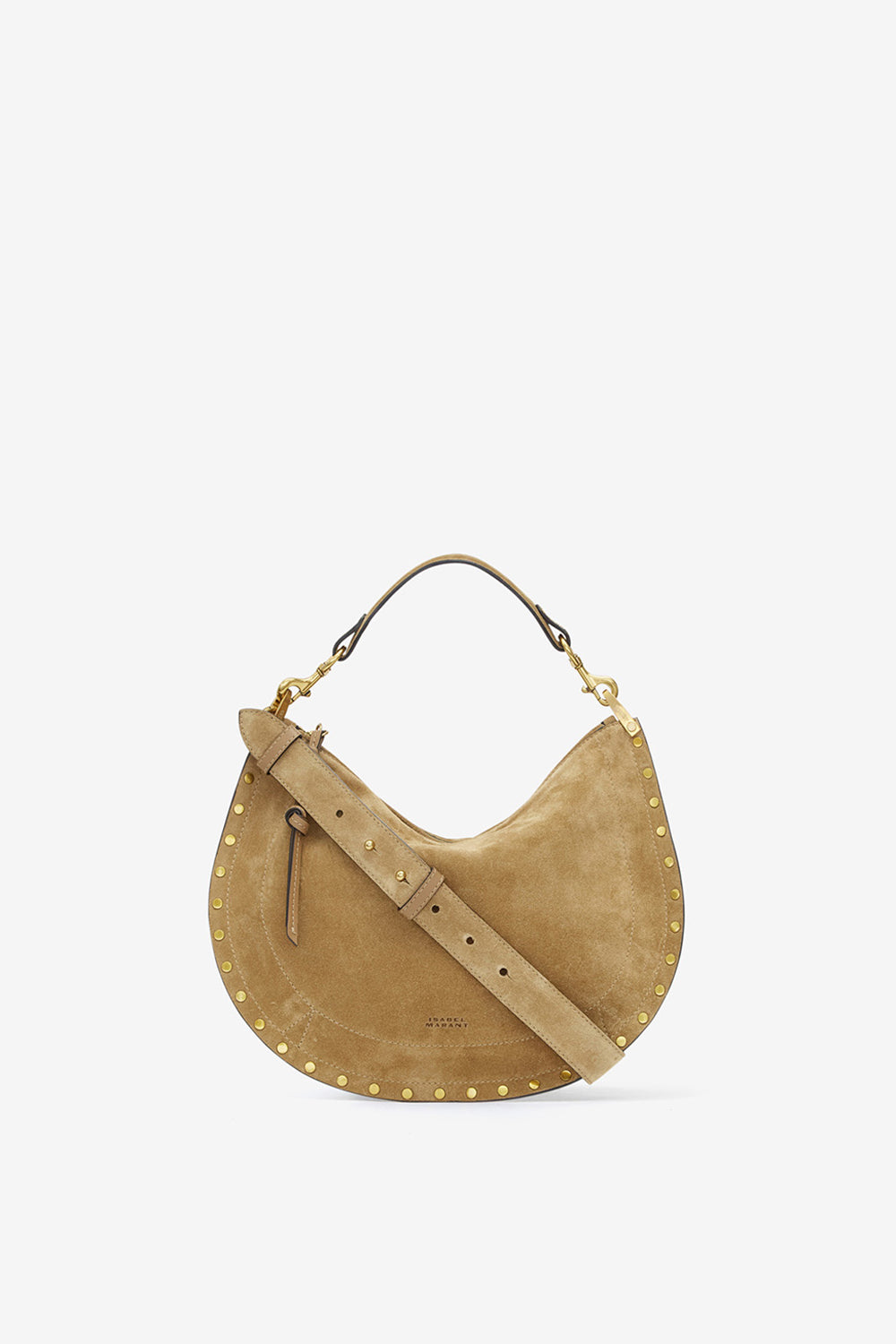Oskan soft zip bag in suede calfskin leather - Taupe - Woman - 1