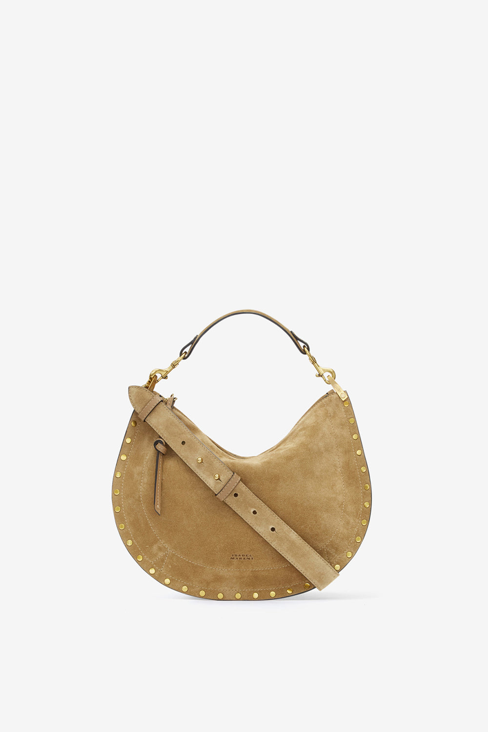 Oskan soft zip bag in suede calfskin leather - Taupe - Woman - 1