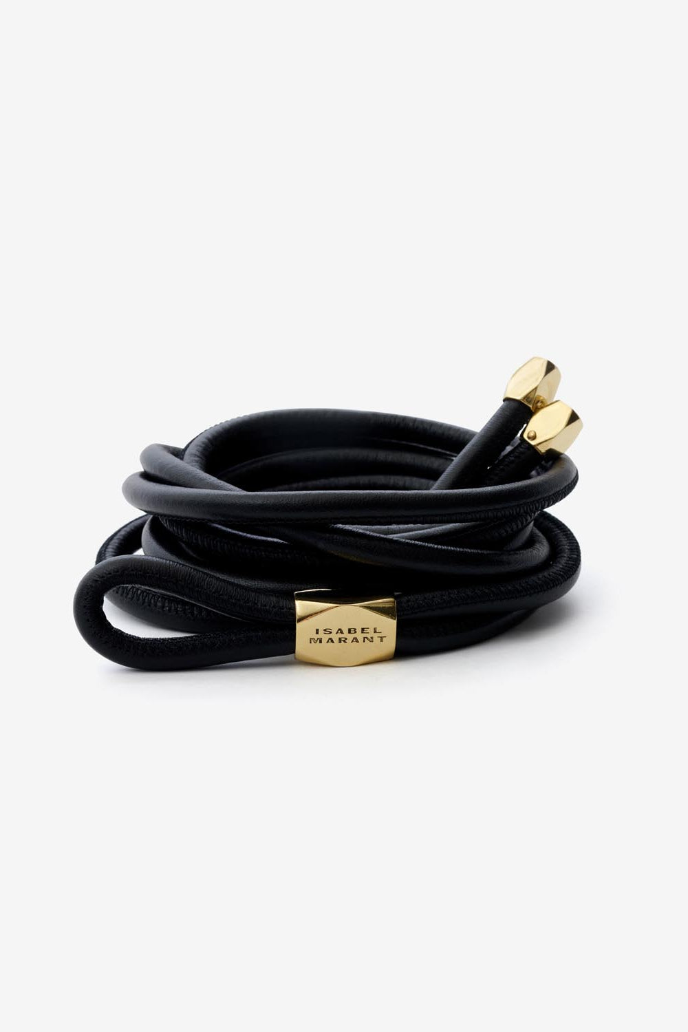 Silvia レザー&メタル ベルト - Black and gold - Woman - 2