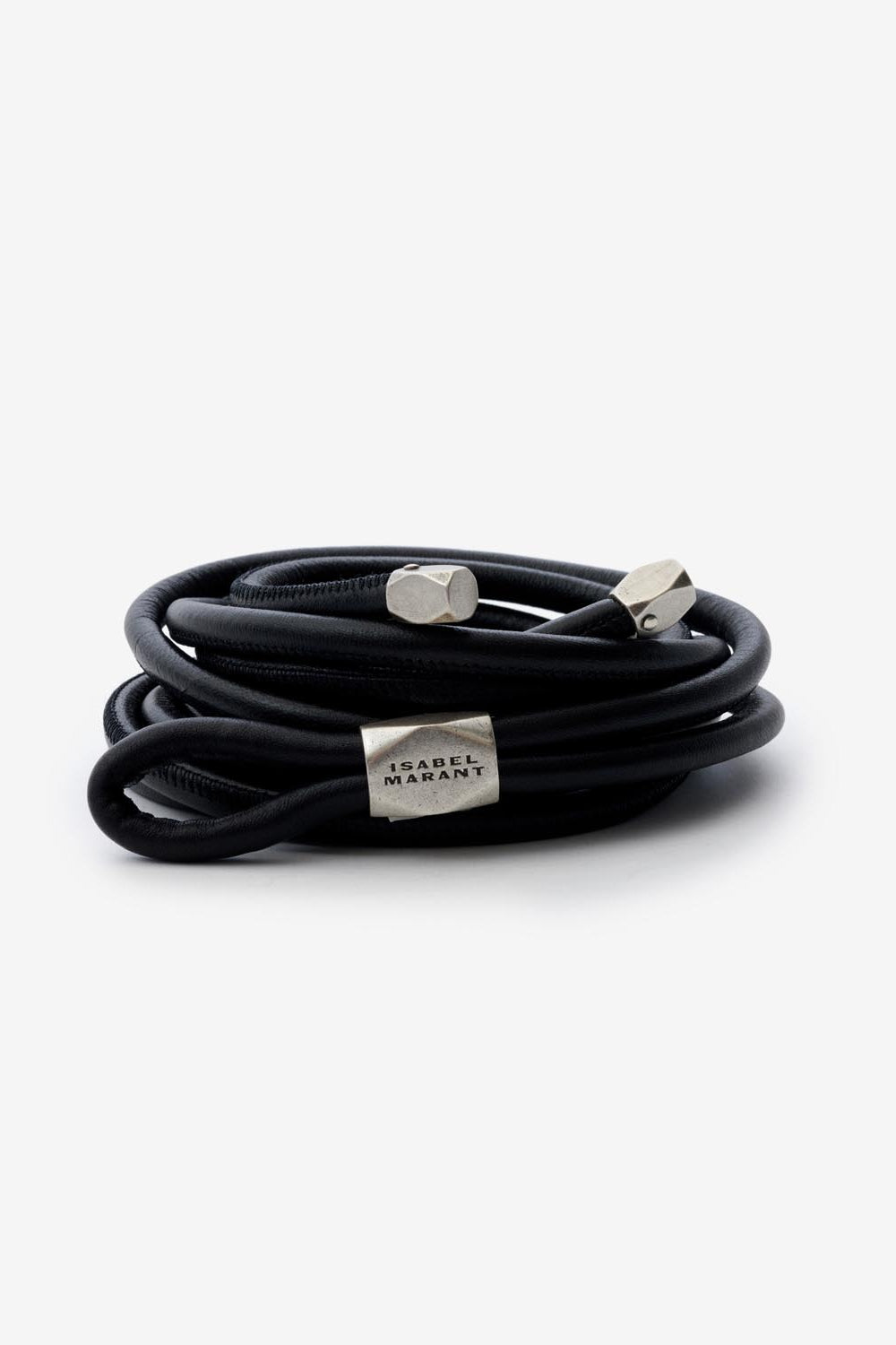 Silvia leather and metal belt - Black and silver - Woman - 2