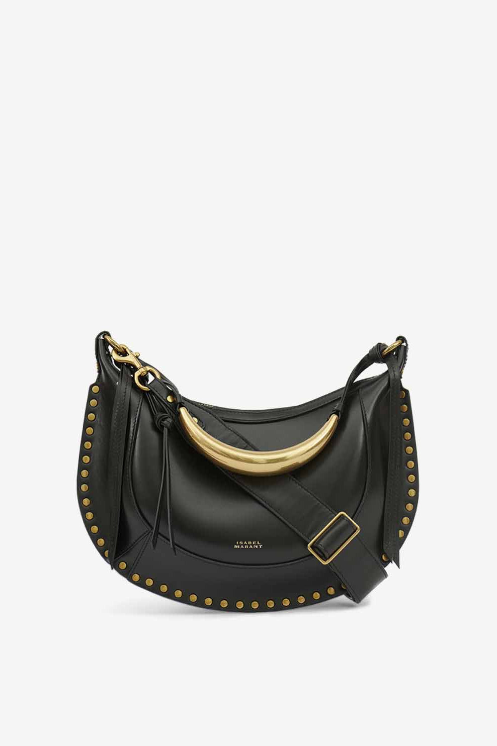 Borsa da portare a mano e a spalla in pelle di vitello naoko - Black and gold - Woman - 1