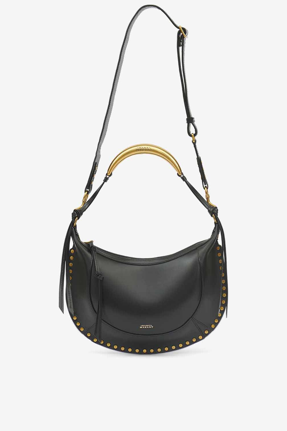 Borsa da portare a mano e a spalla in pelle di vitello naoko - Black and gold - Woman - 6