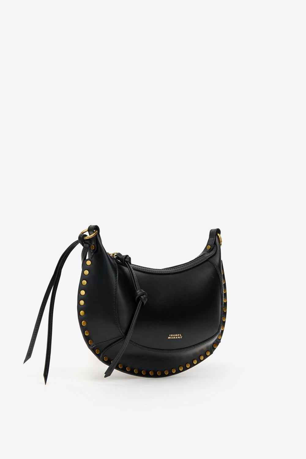 Oskan moon shoulder bag in leather - Black and gold - Woman - 4