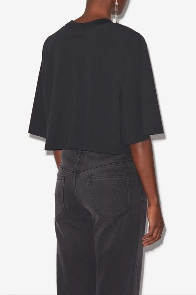 T-shirt court zaely en coton  - Noir - Woman - 9