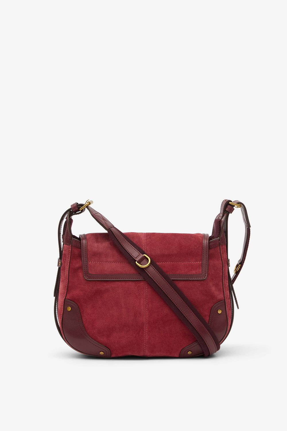 Sierra s suede calfskin leather messenger bag - Berry - Woman - 3