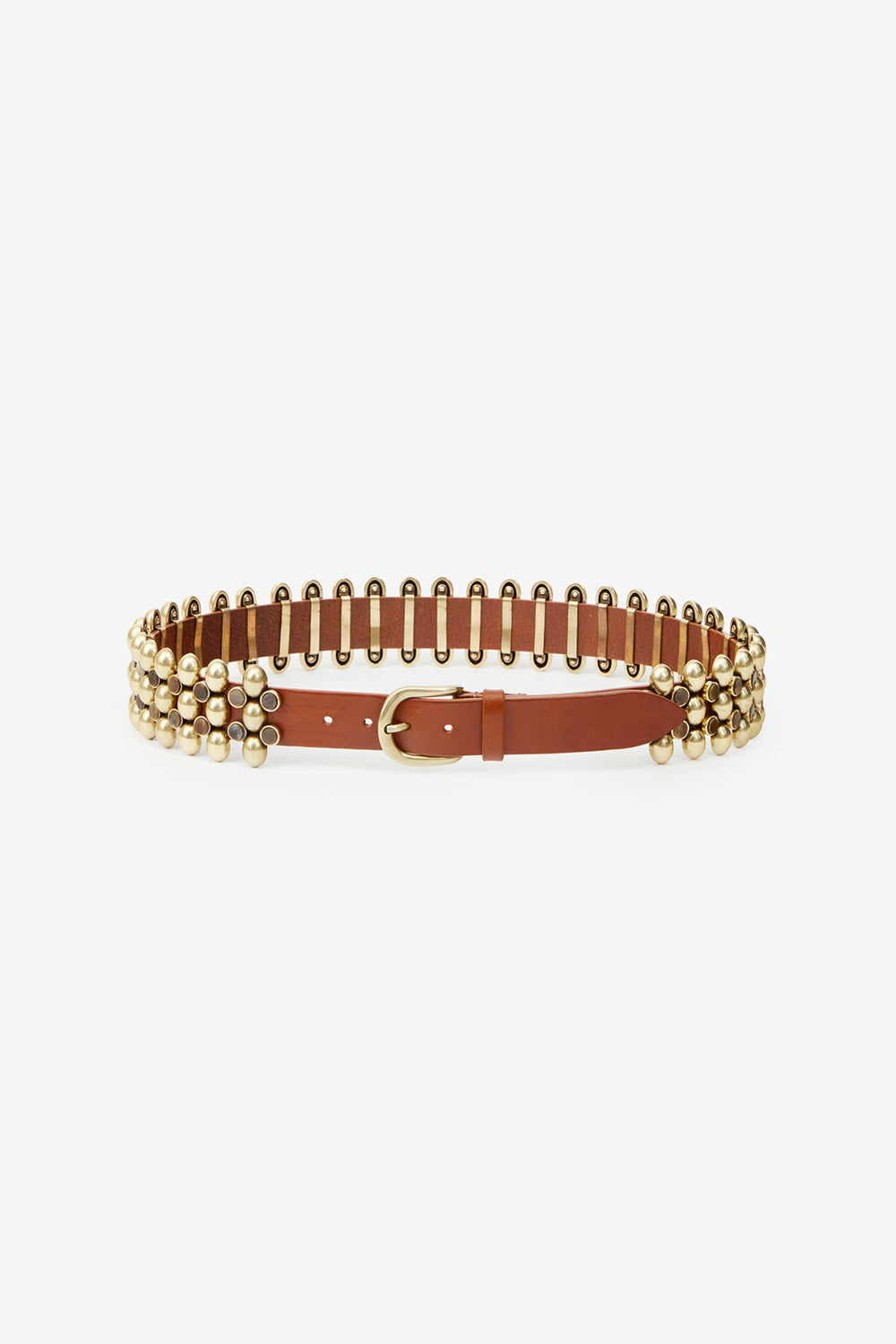 Ceinture varana en cuir et métal  - Kaki - Woman - 1
