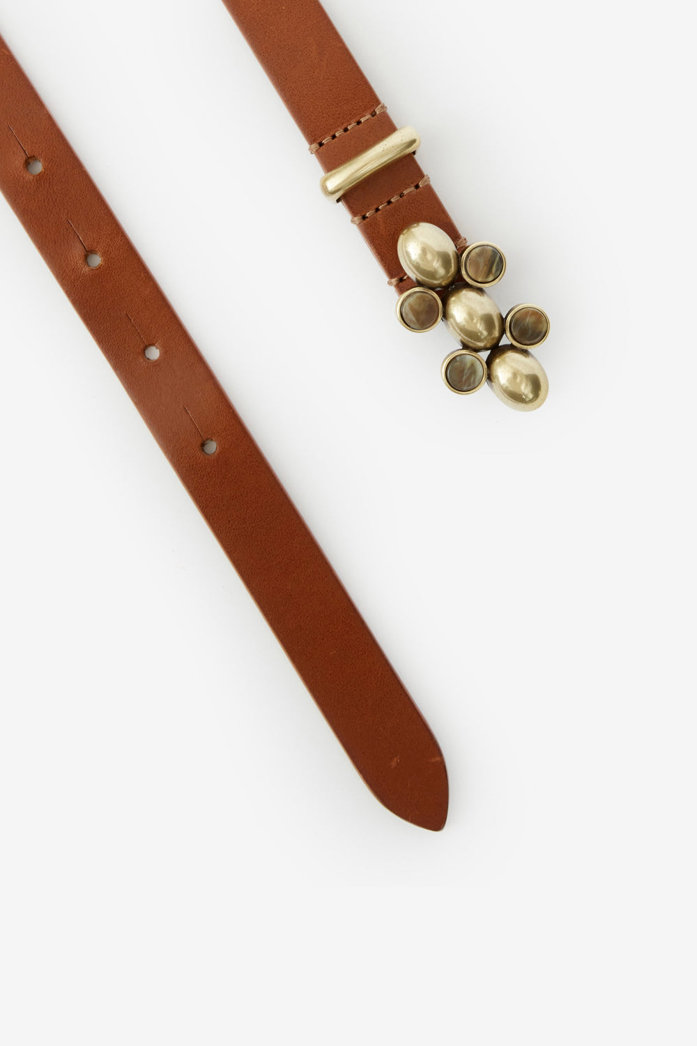 Valdez レザー&ビジューバックル付き ベルト - カーキ - Woman - 3