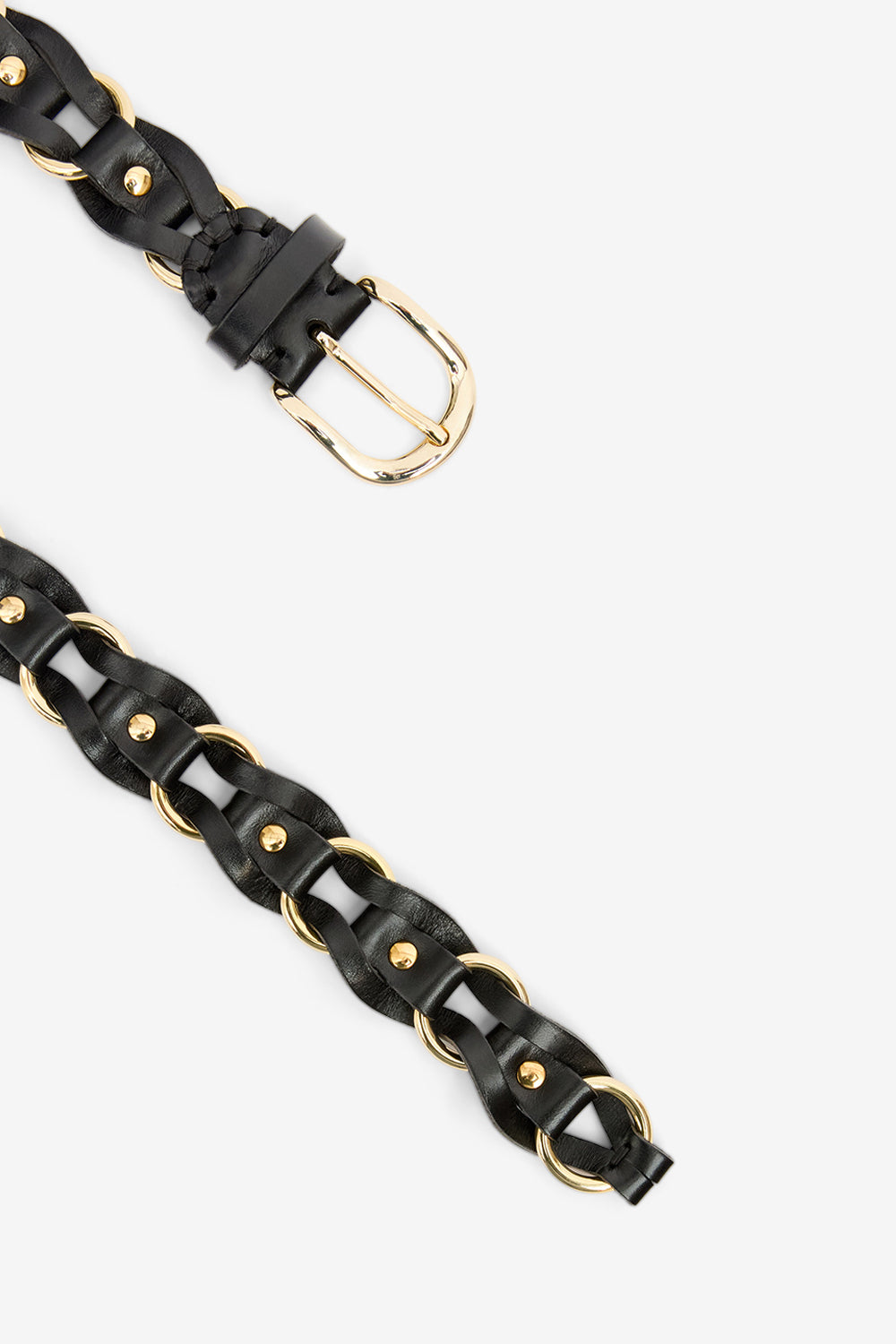 Ceinture bali en cuir et métal entrelacés - Noir et doré - Woman - 4