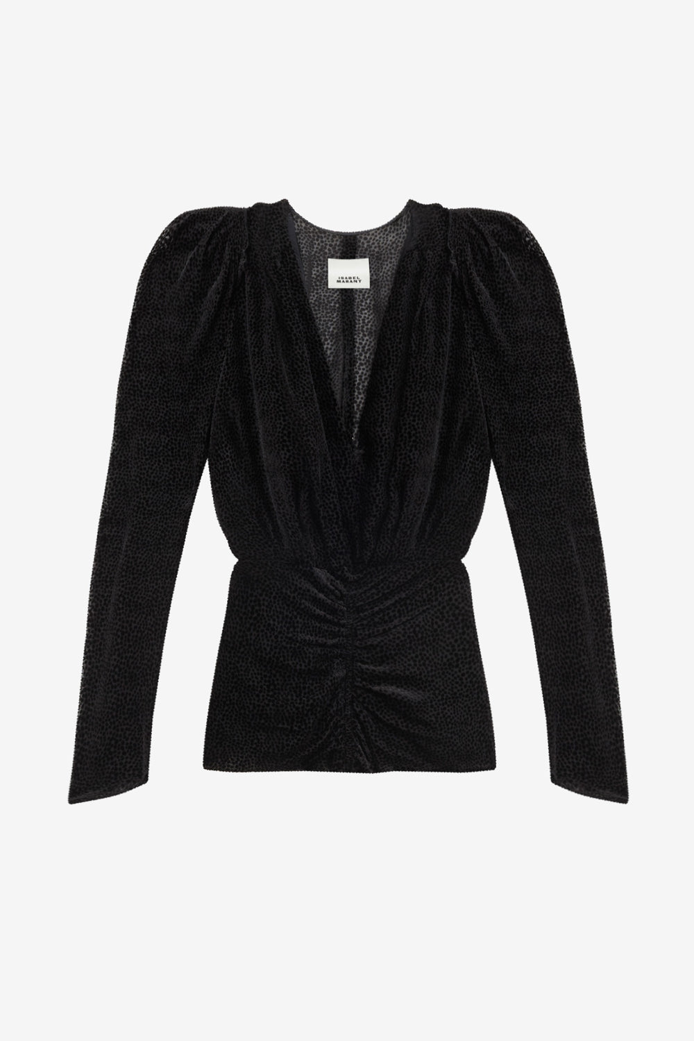 Blusa marlin in velluto devoré - Nero - Woman