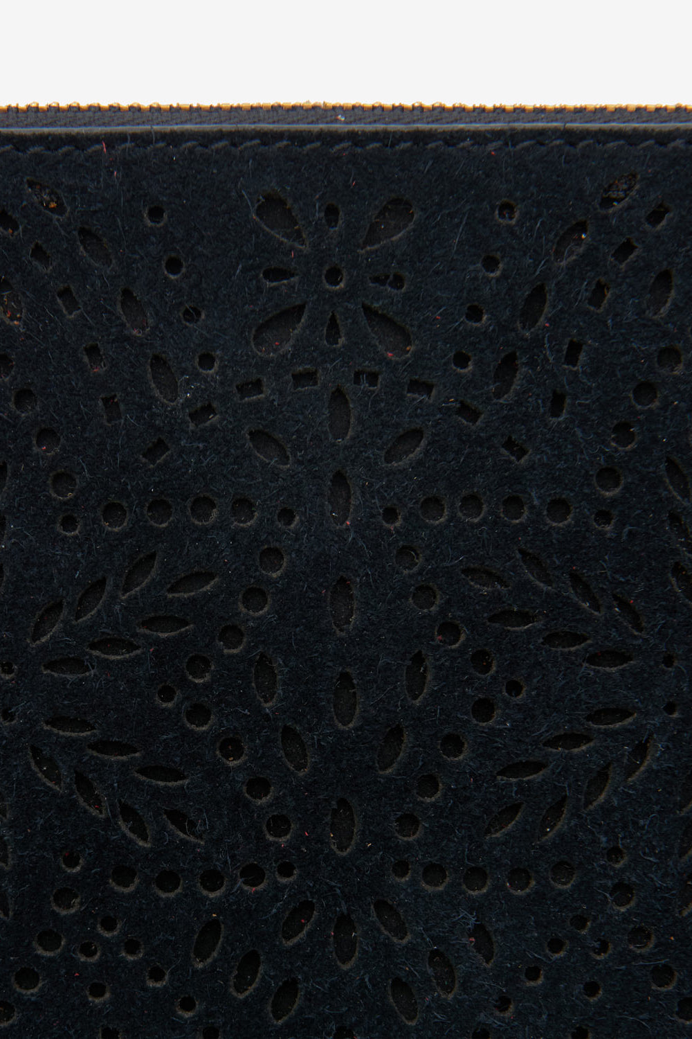 Flat pouch fringed leather clutch bag - Black - Woman - 3