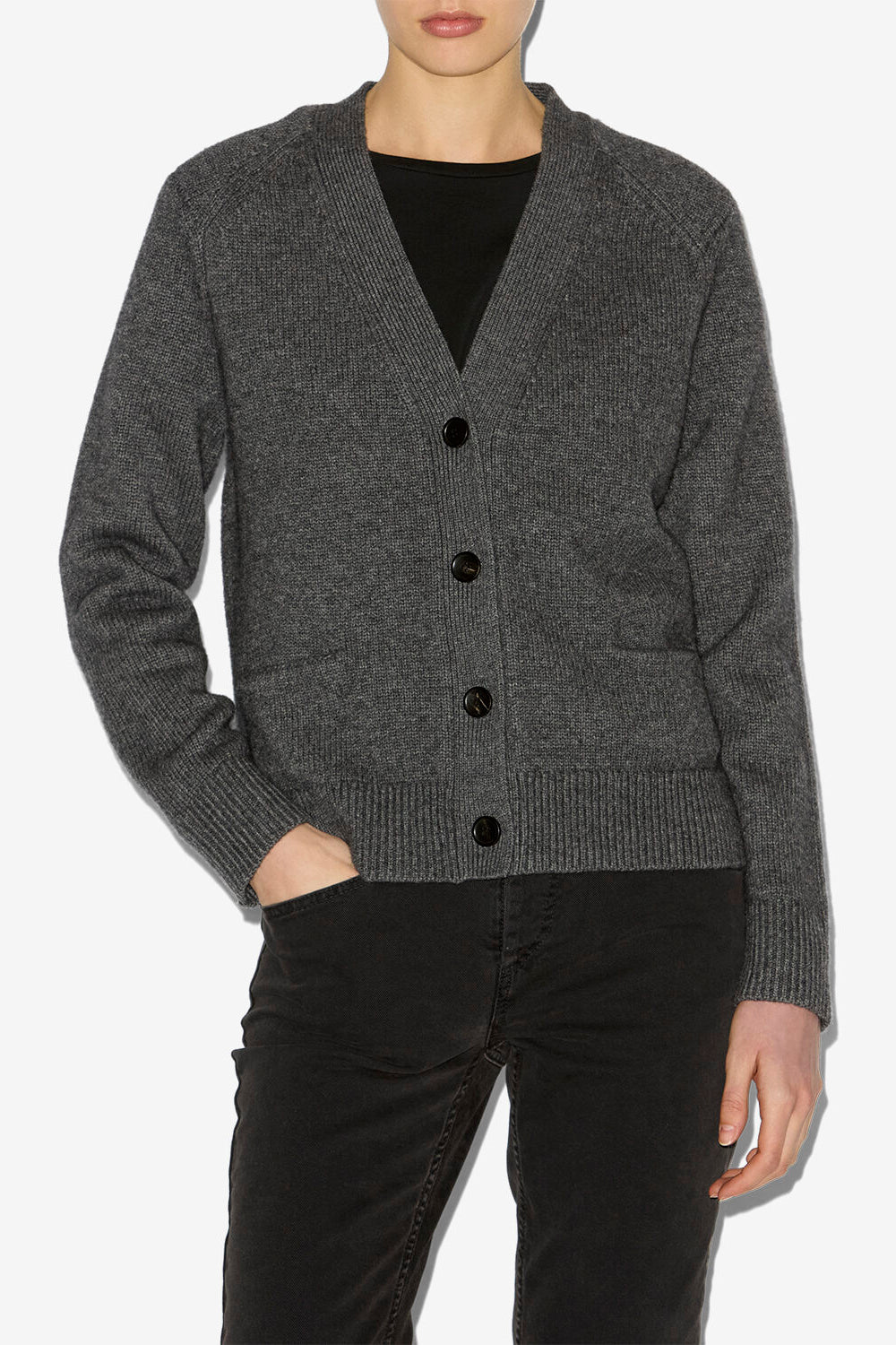 Cardigan brat en laine et cachemire - Anthracite - Woman - 4