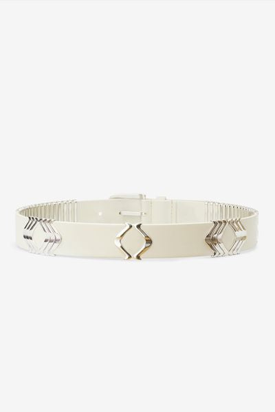 Tehora leather bucle belt - Chalk-silver - Woman - 6