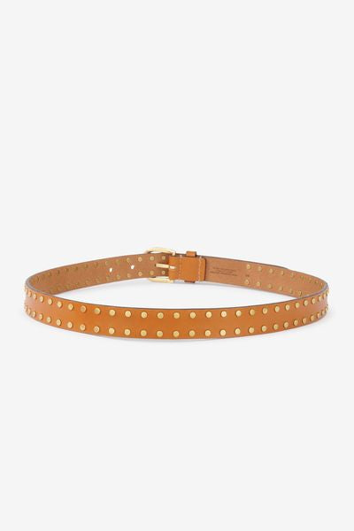 Zap leather buckle belt - Natural - Woman - 3