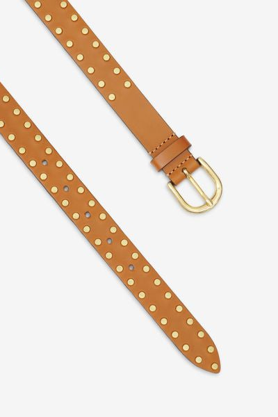 Zap leather buckle belt - Natural - Woman - 4