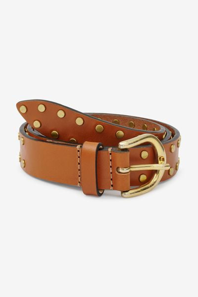 Zap leather buckle belt - Natural - Woman - 2