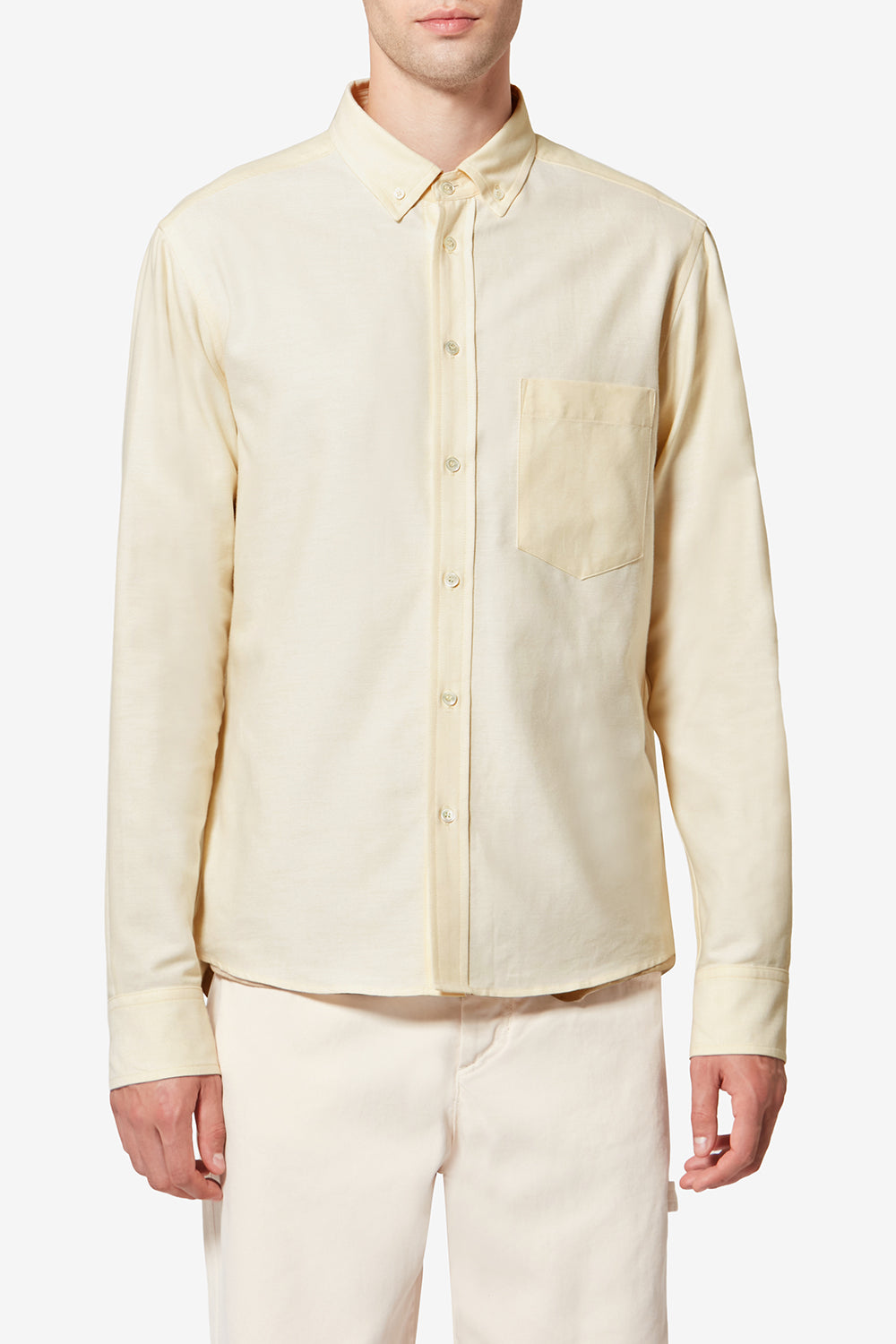 Chemise oxford en coton jasolo - Jaune clair - Man - 4