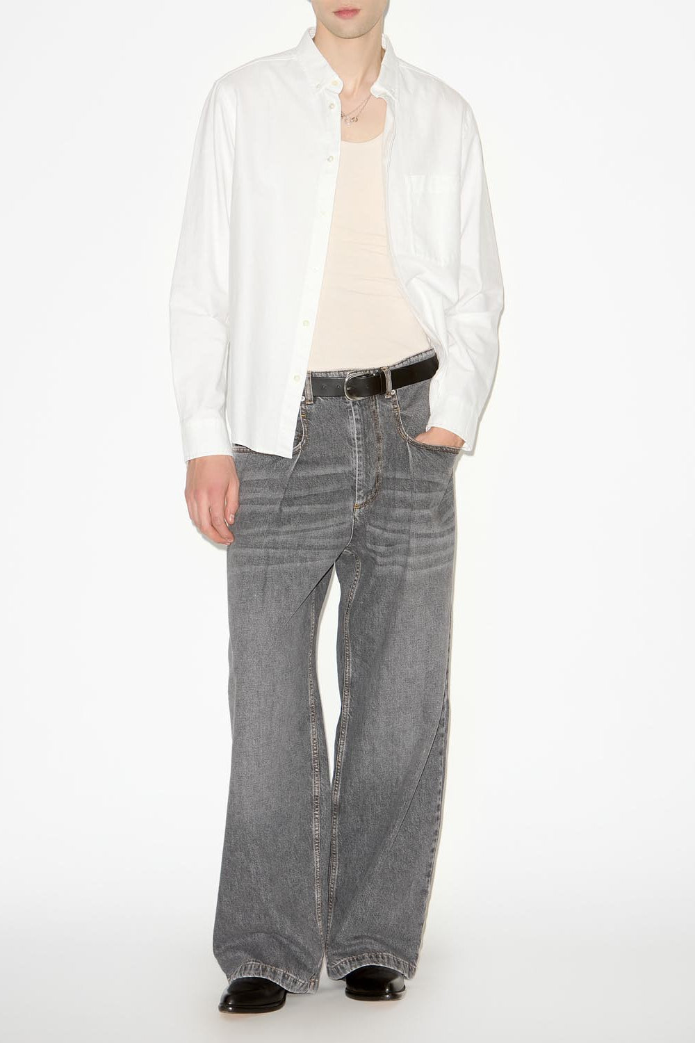 Chemise oxford en coton jasolo - Blanc - Man - 2