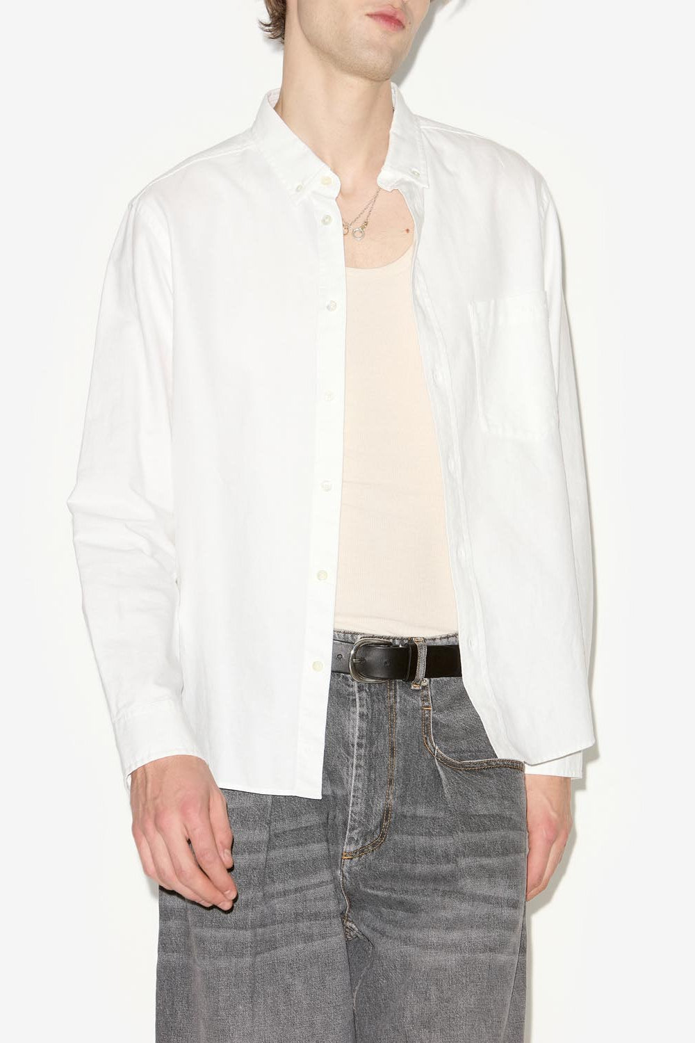 Chemise oxford en coton jasolo - Blanc - Man - 4