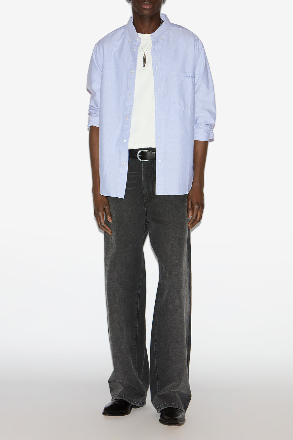 Jasolo cotton oxford shirt - Blue - Man - 2