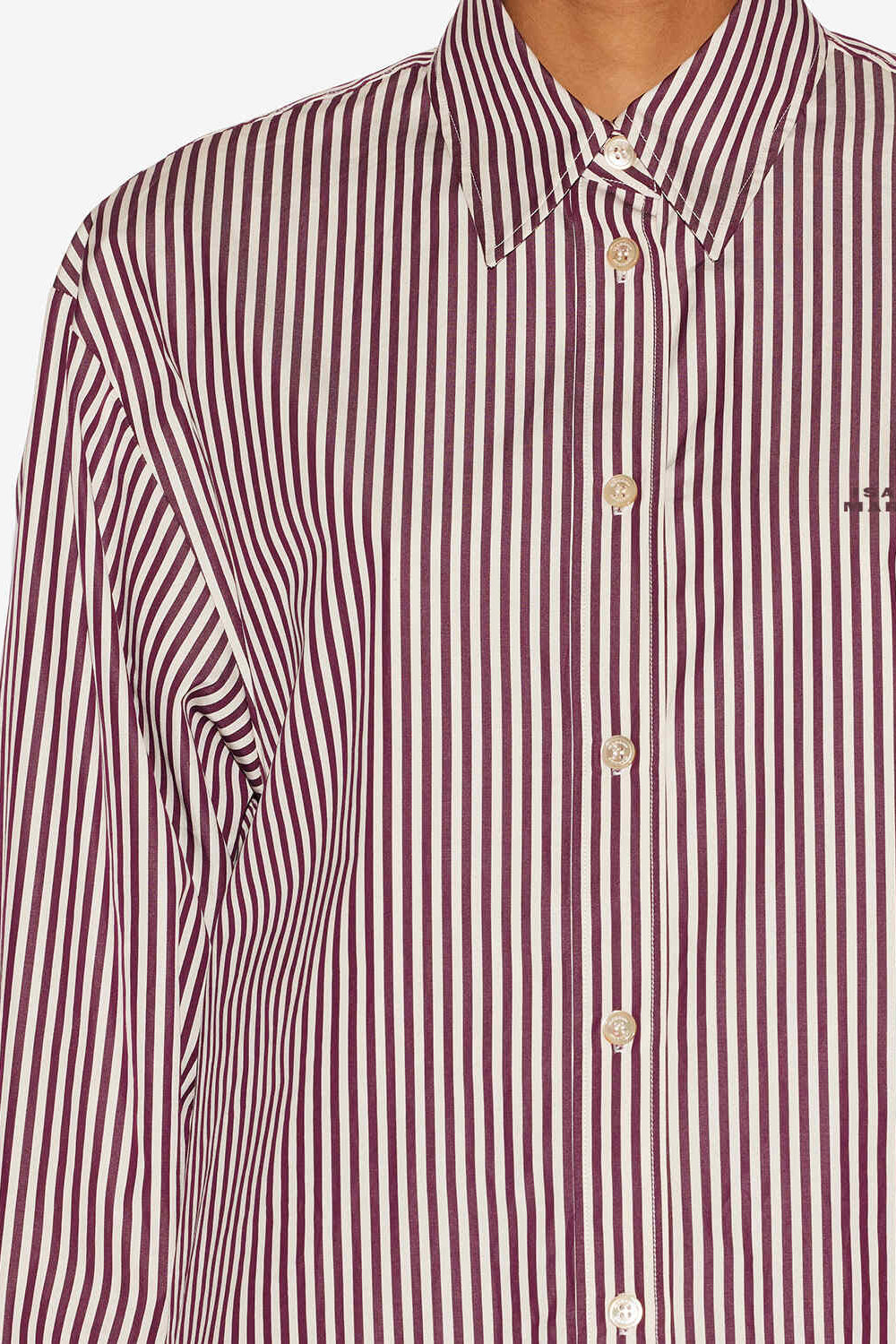 Chemise fabriza en popeline rayée - Écru-bordeaux - Woman - 3