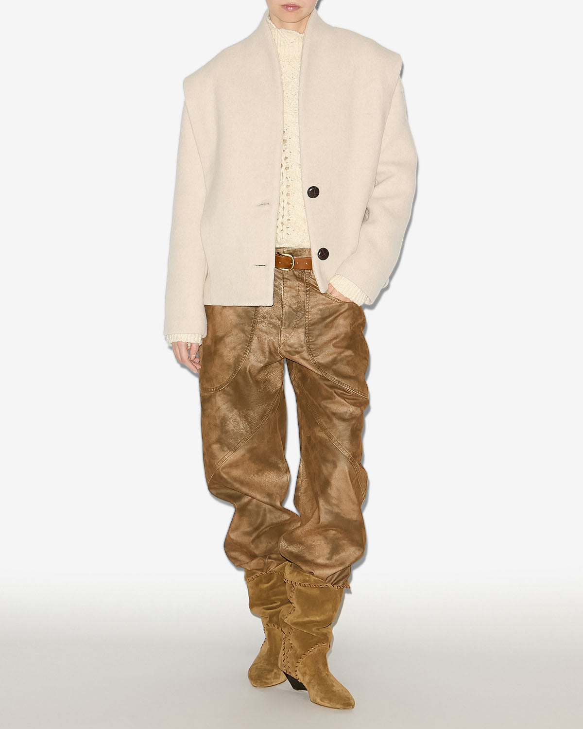 Manteau dyogo Woman Écru 4