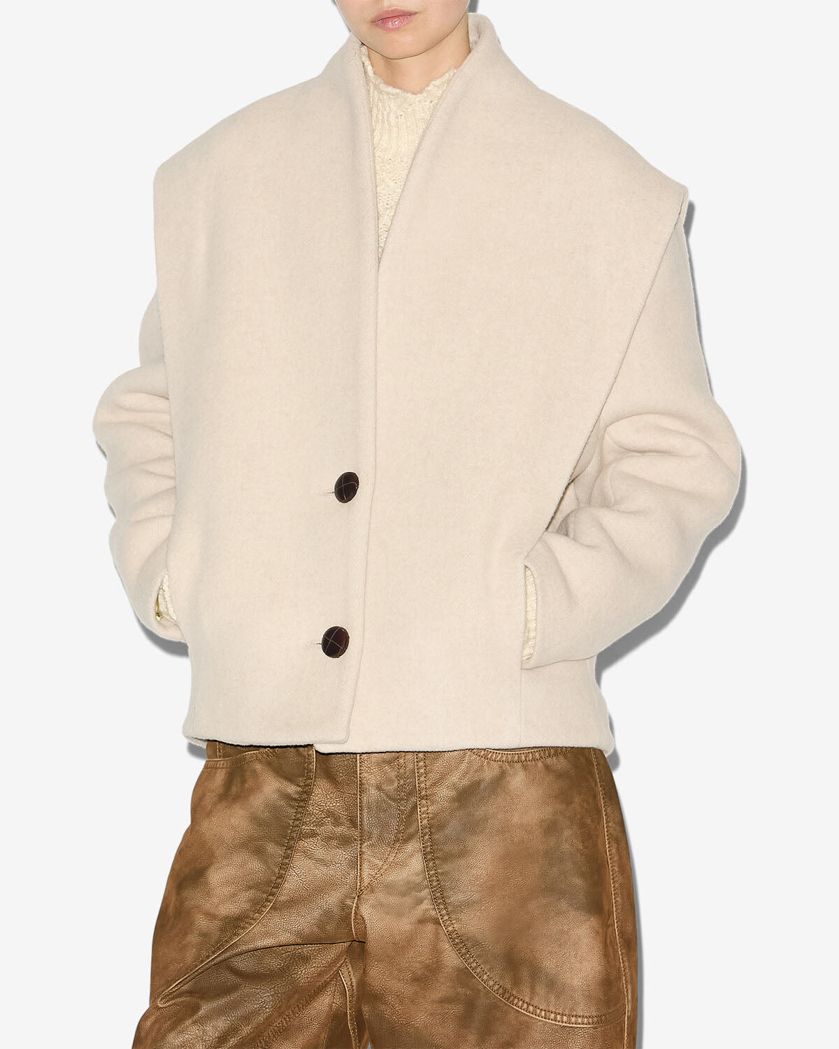Manteau dyogo Woman Écru 5