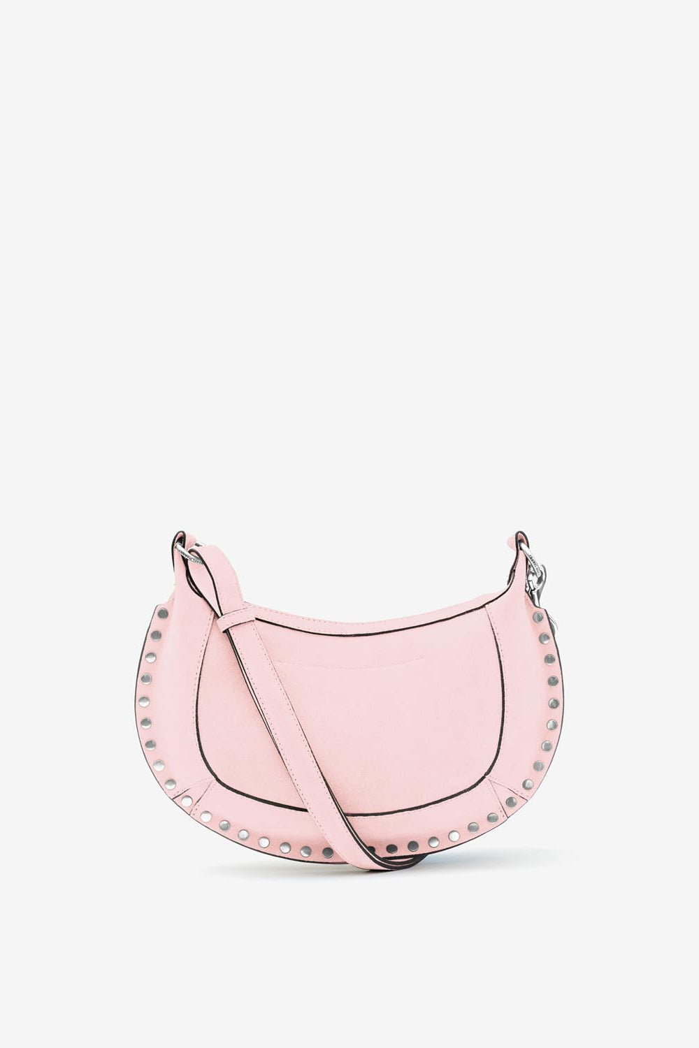 Oskan moon shoulder bag in suede leather - Light pink - Woman - 3