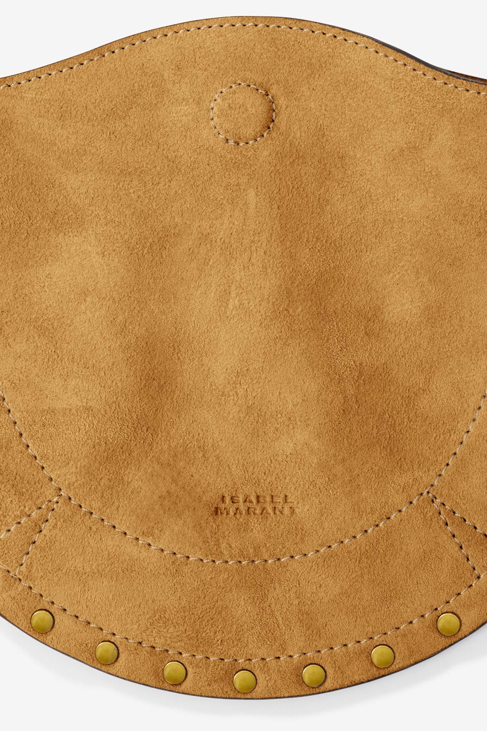 Mini moon soft shoulder bag in soft velour leather - Camel - Woman - 3