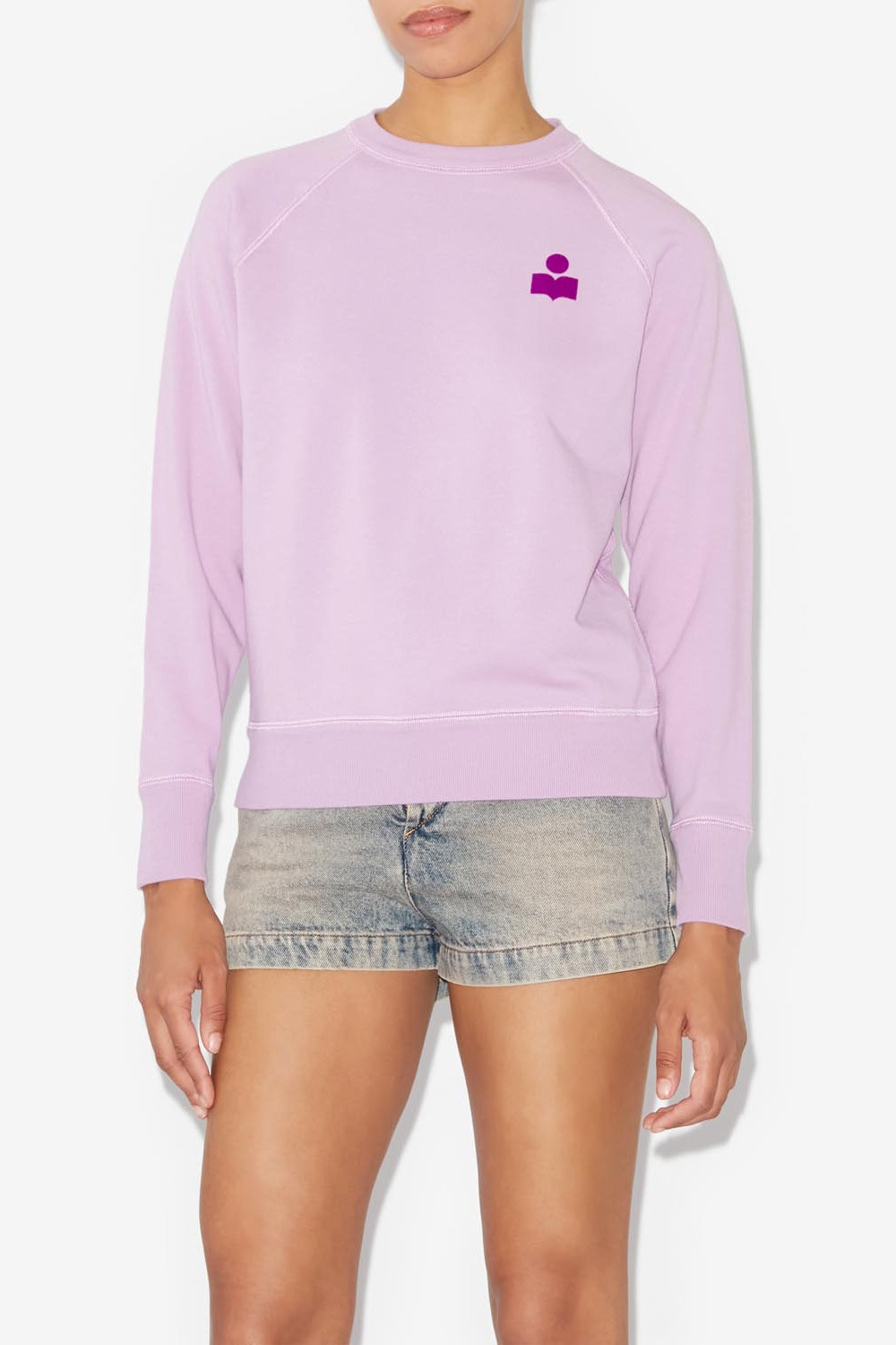 Milla logo sweatshirt in cotton - Lilac-purple - Woman - 4